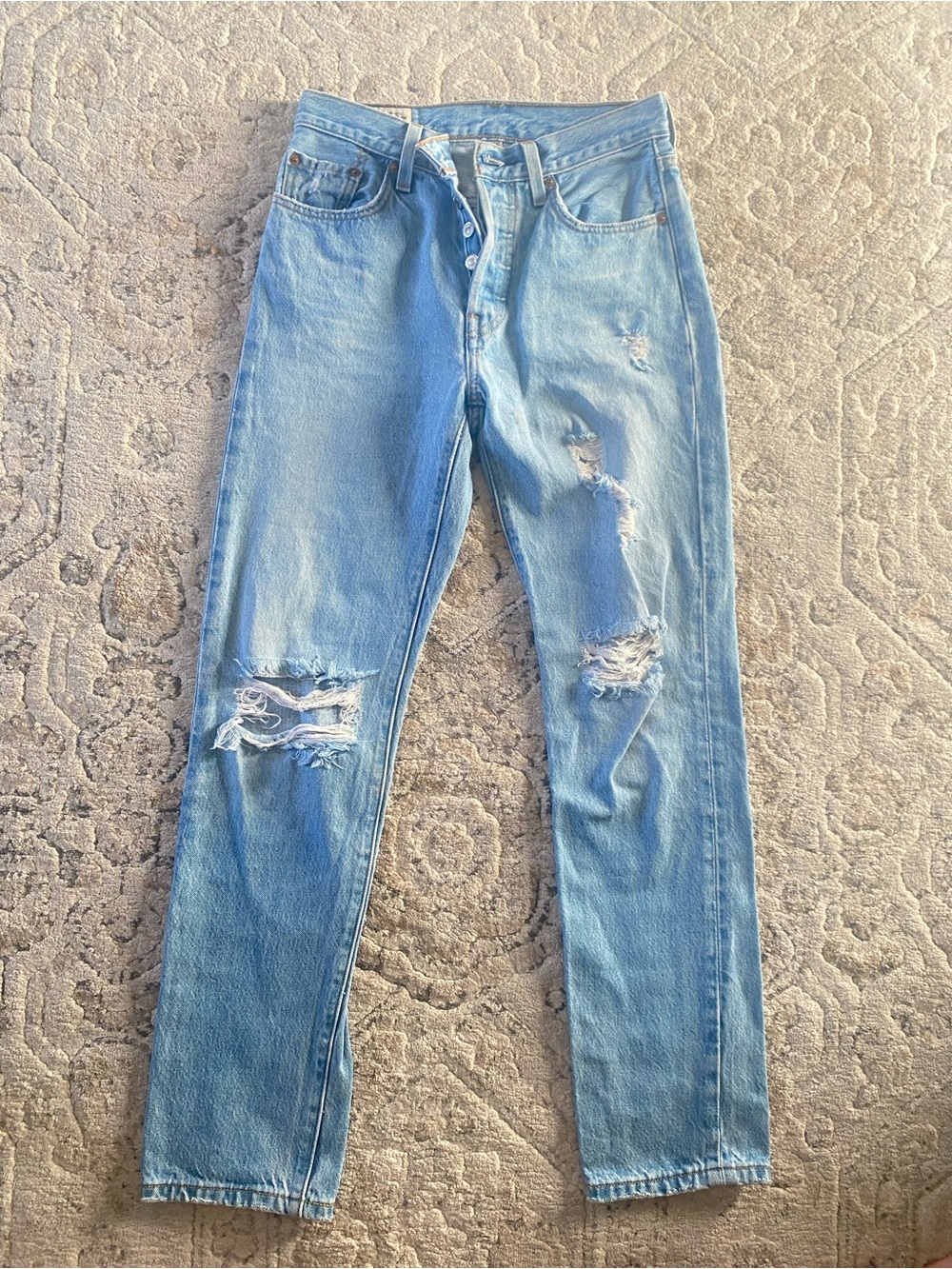 Levi's Light Blue Women's Slim Straight Distressed Jeans